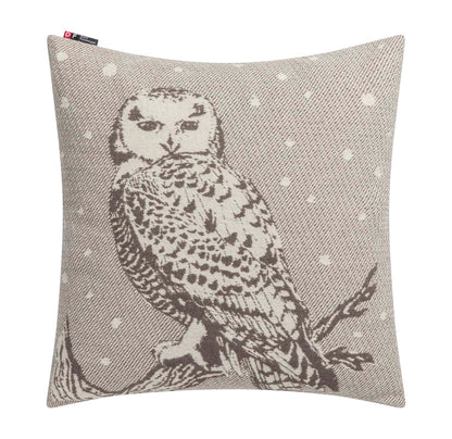 NOVA cushion cover "snowy owl" in brown . Cushion Cover made by David Fussenegger , a family-run mill in Austria.