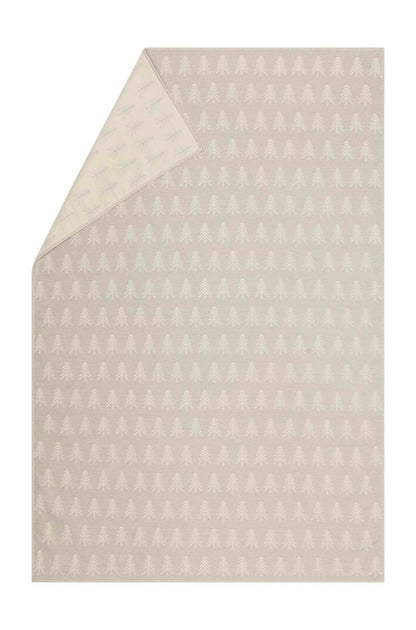 CARLA throw "rows of trees" in light grey . Throw Blanket made by David Fussenegger , a family-run mill in Austria.
