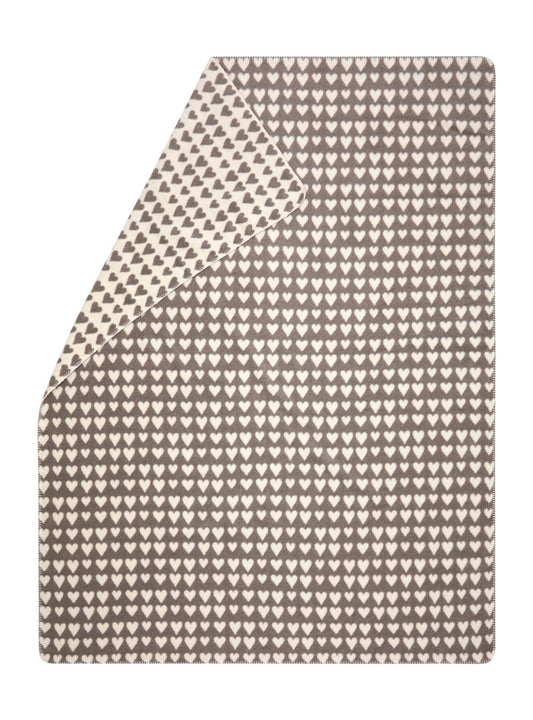 SAVONA throw "hearts" in smoke . Throw Blanket made by David Fussenegger , a family-run mill in Austria.