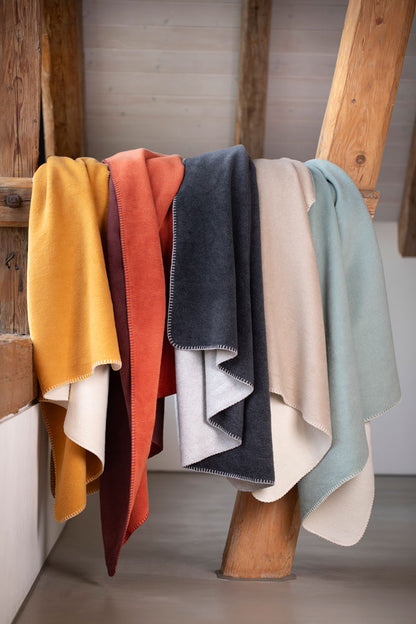 SAVONA throw "double solid" in . Throw Blanket made by David Fussenegger , a family-run mill in Austria.