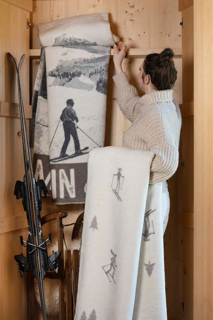 SAVONA throw "mountain expedition" in . Throw Blanket made by David Fussenegger , a family-run mill in Austria.