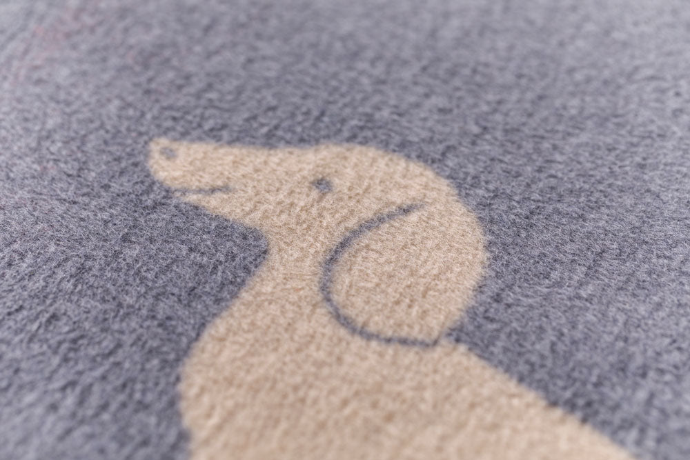 MILA toddler blanket "dachshund & poodle" in . Blanket made by David Fussenegger , a family-run mill in Austria.