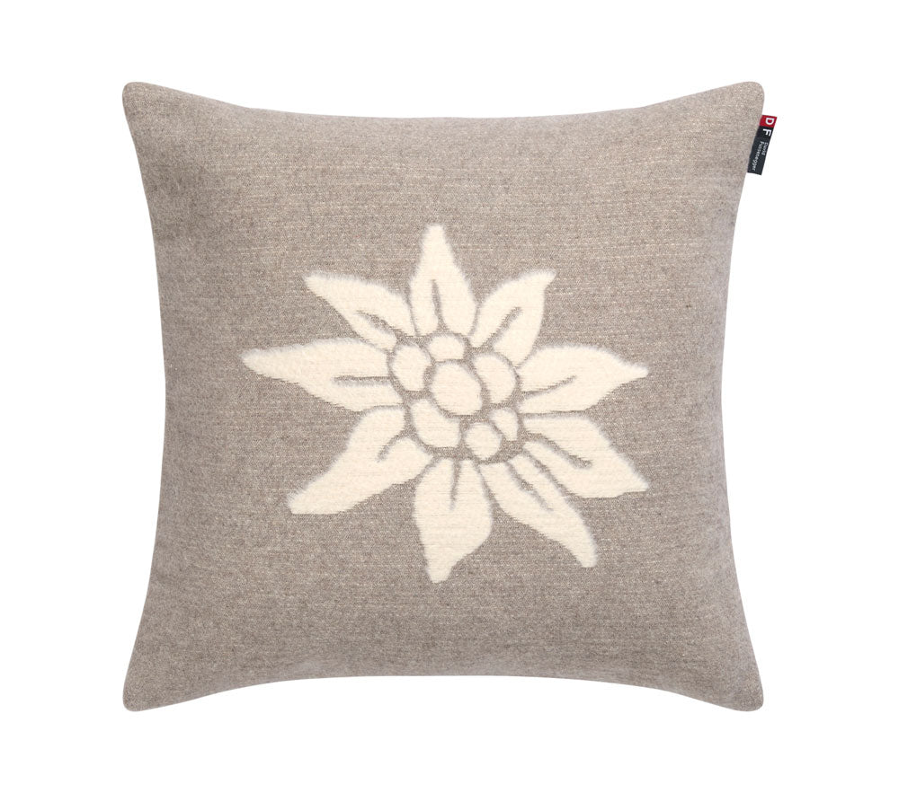 CARLA cushion cover "Edelweiß" in smoke . Cushion Cover made by David Fussenegger , a family-run mill in Austria.