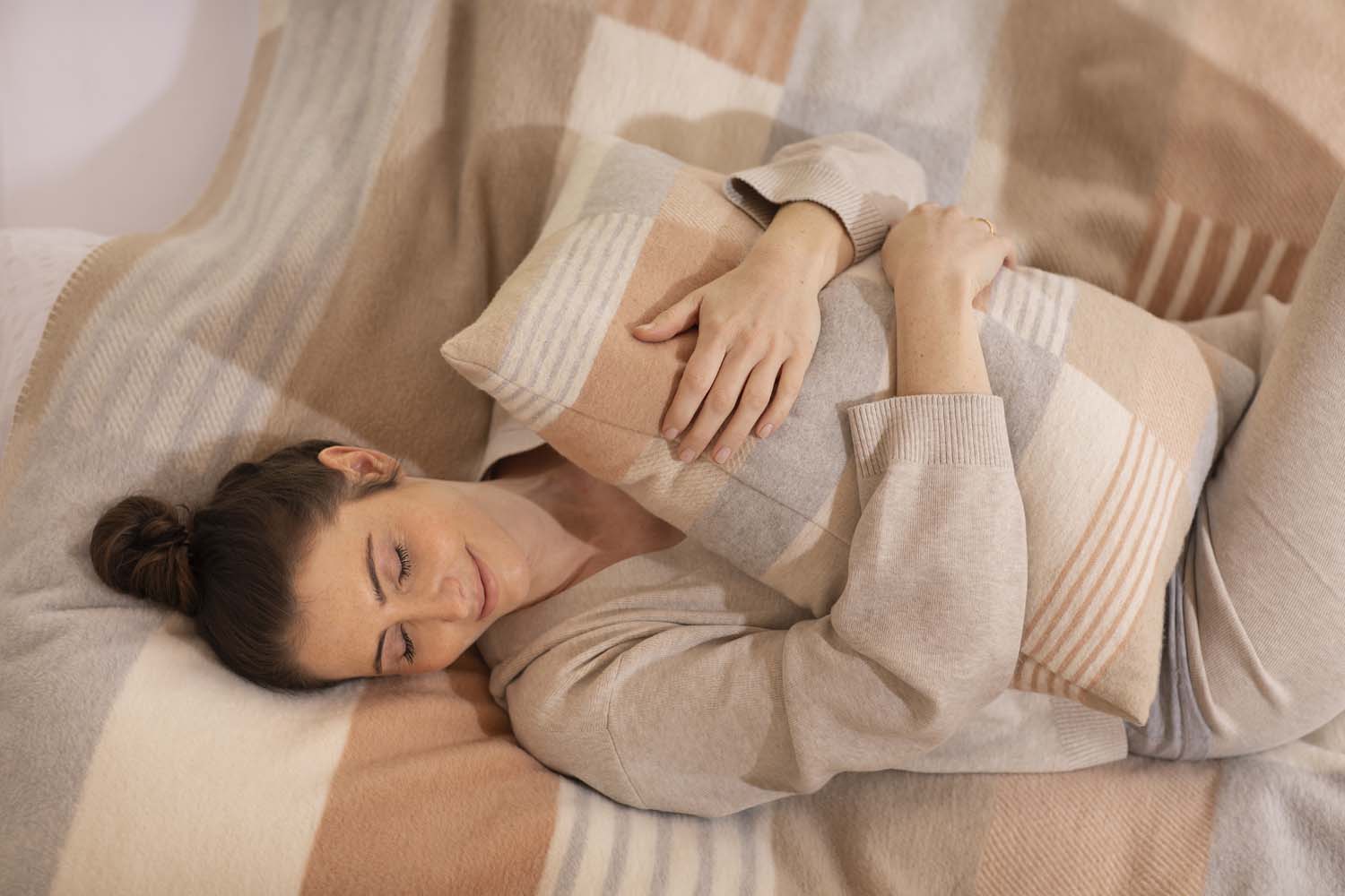 SAVONA throw "lines/rectangles" in . Throw Blanket made by David Fussenegger , a family-run mill in Austria.