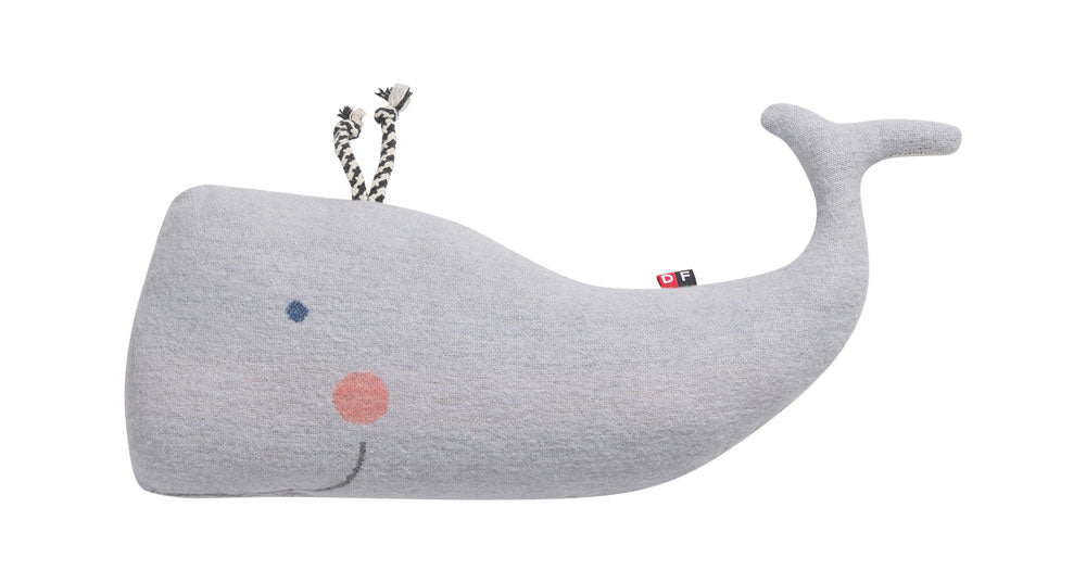 JUWEL pillow "whale" includes filling in light blue . Filled Cushion made by David Fussenegger , a family-run mill in Austria.