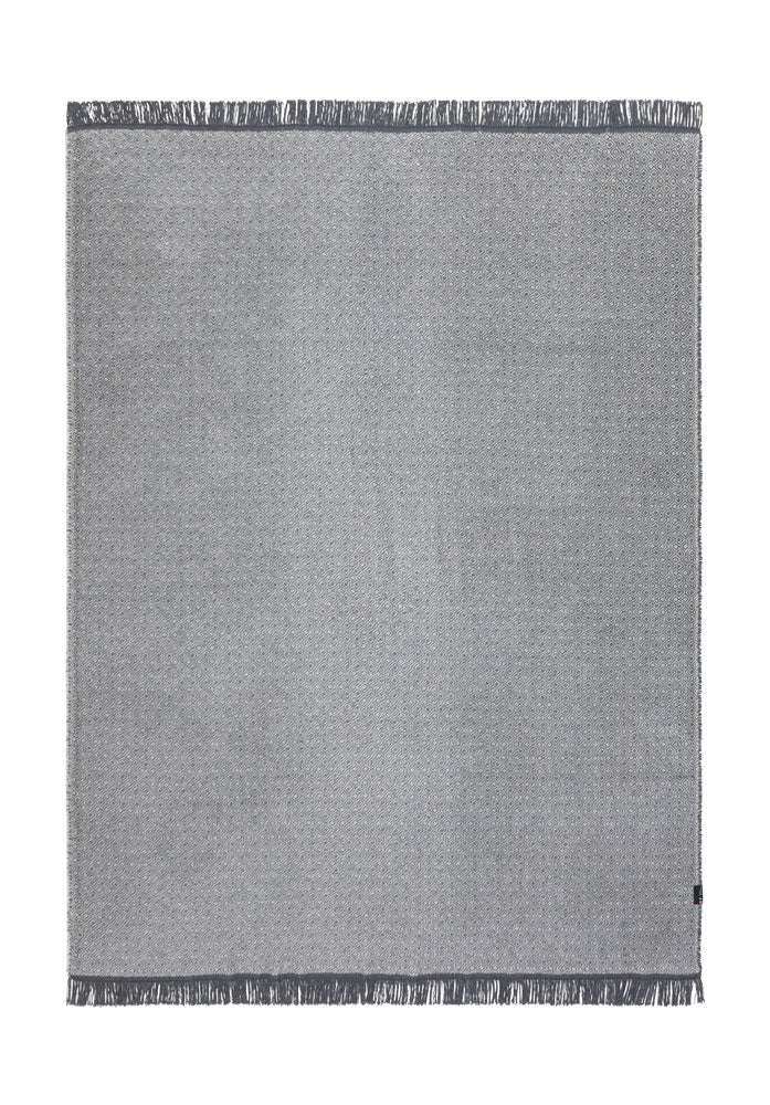 VIENNA throw "small pattern" with fringe in grey . Throw Blanket made by David Fussenegger , a family-run mill in Austria.