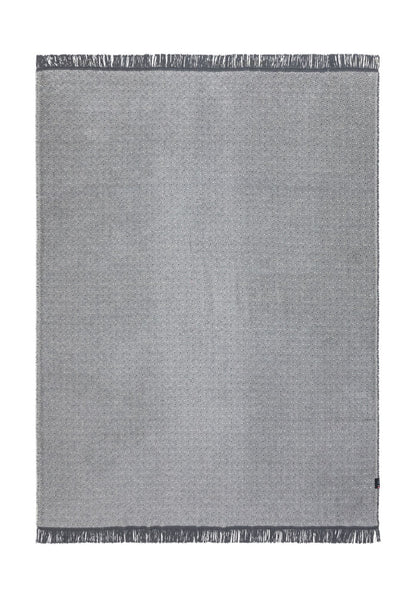 VIENNA throw "small pattern" with fringe in grey . Throw Blanket made by David Fussenegger , a family-run mill in Austria.