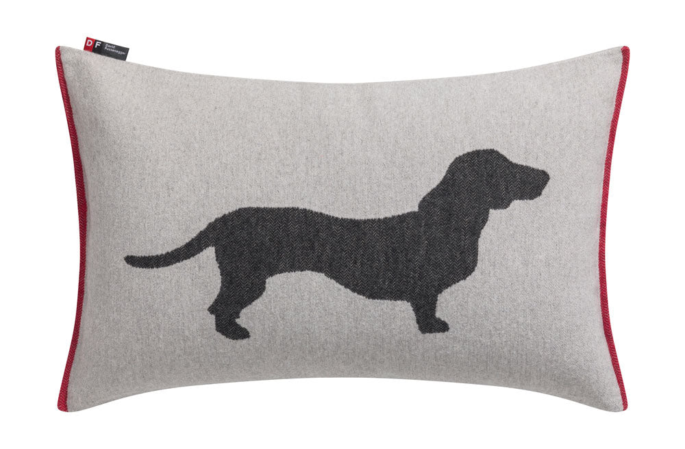PET cushion cover "dachshund" in grey . Pet Cushion Cover made by David Fussenegger , a family-run mill in Austria.