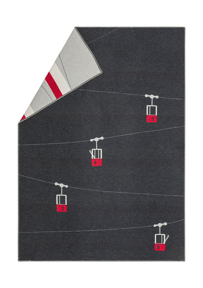 SYLT throw "cable cars" in charcoal . Throw Blanket made by David Fussenegger , a family-run mill in Austria.